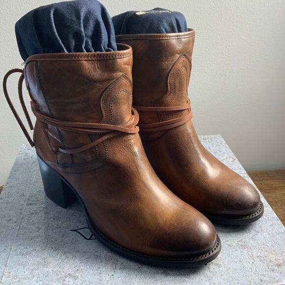 Freebird by Steven Casey Cognac Ankle Boots size 10 - Picture 1 of 7